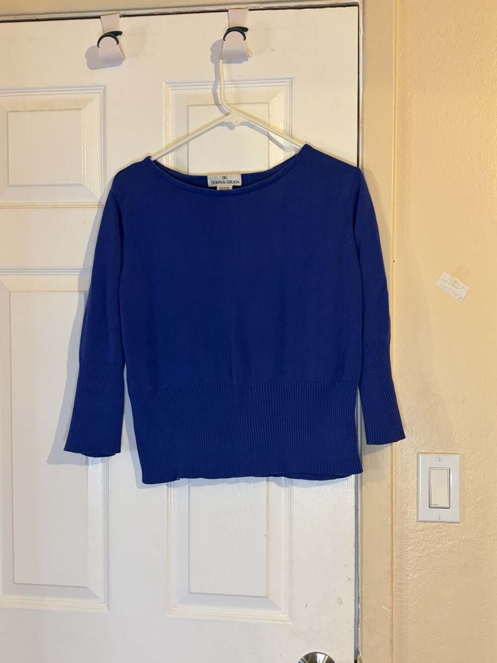 Donna Gray Blue Cotton Sweater